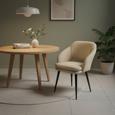 Silla Mensa tela color beige