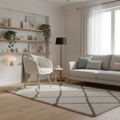 Silla Dalim tela color blanco patas color beige