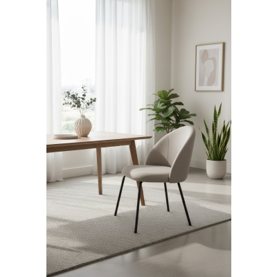 Pack de 2 sillas Libra chasis negro tela beige