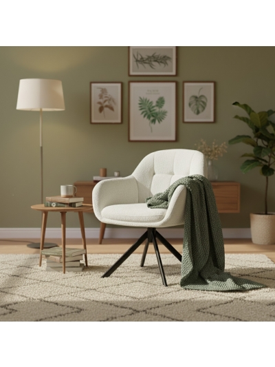 Silla Ain tela color blanco